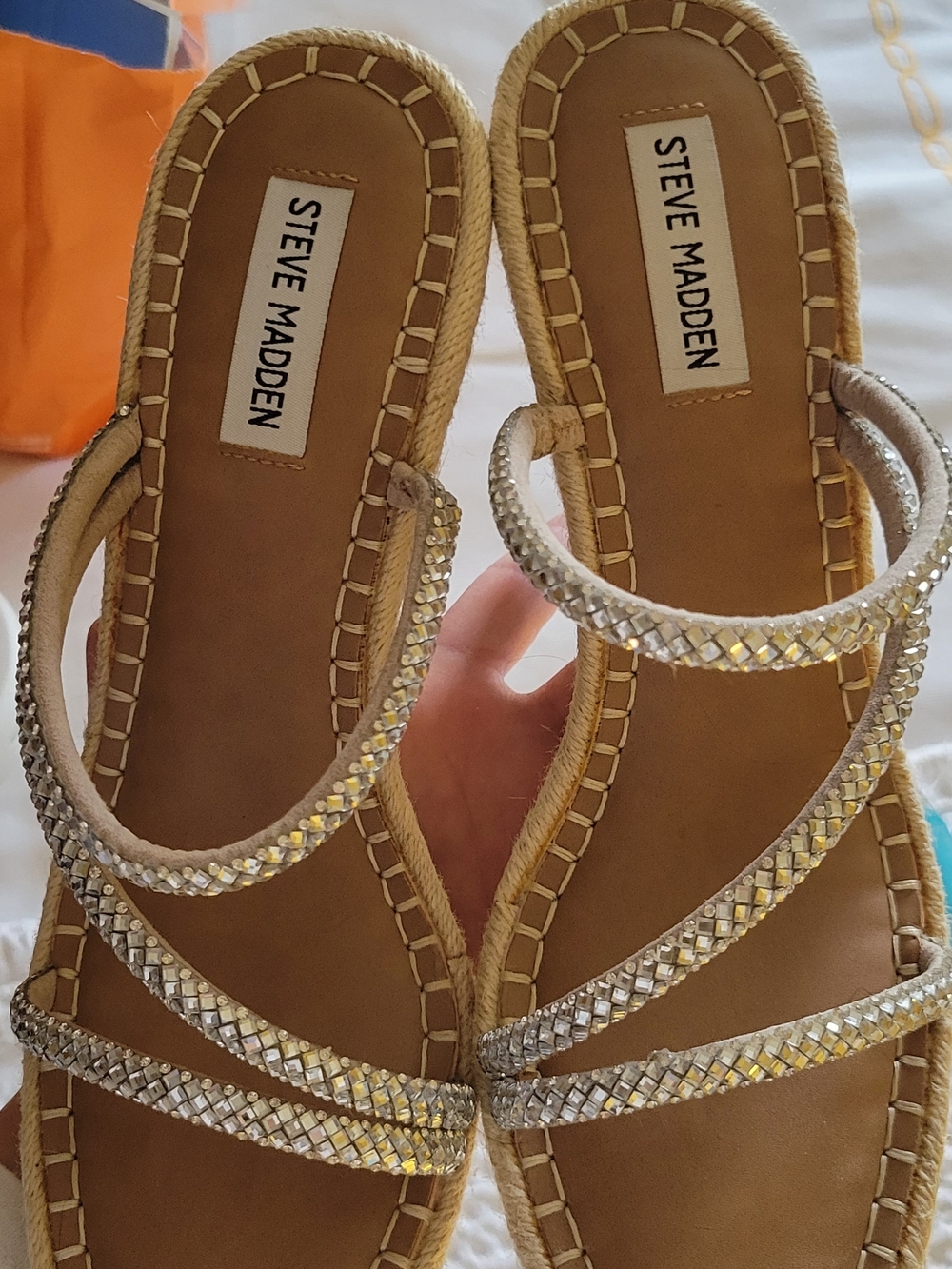 Steve Madden Crystal Embellished Strappy Sandals